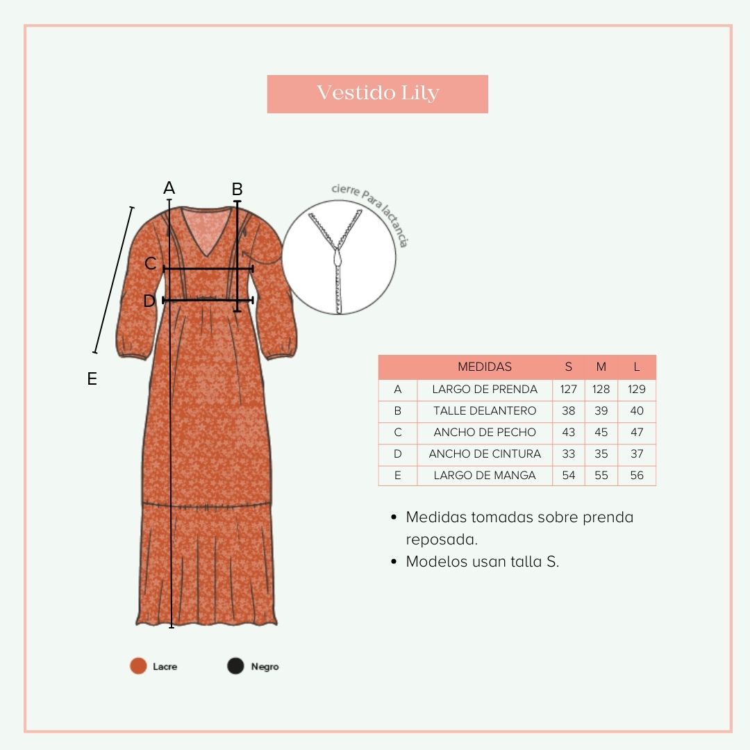 Guia de tallas Vestido Lily